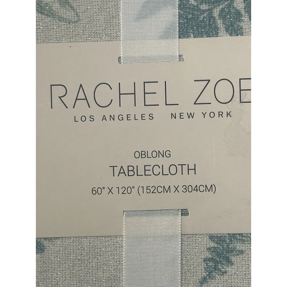 Rachel Zoe Easter Spring Farmhouse French‎ Country Oblong Tablecloth Metallic